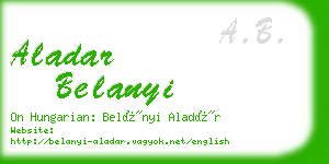 aladar belanyi business card